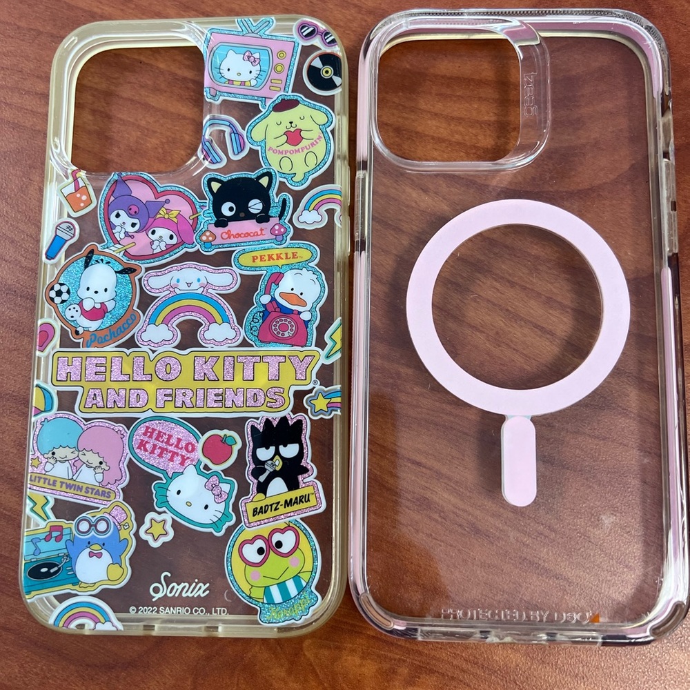 Hello kitty and clear case iPhone 13 Pro Max bundle